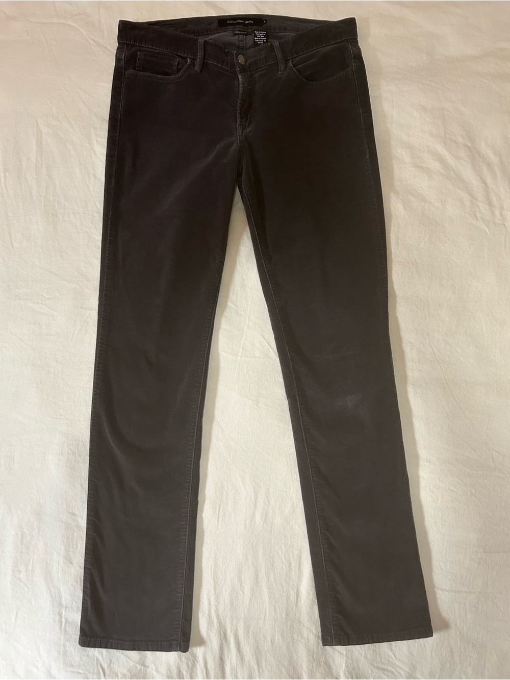 Calvin Klein Fine Wale Velvet Corduroy Straight Leg Pants 8